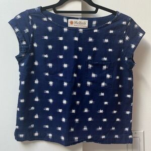 Mollusk Cropped Woven Cap Sleeve Tee